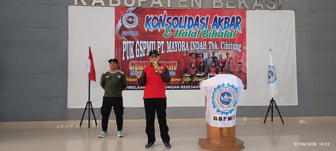 Ketua GSPMII Bung Muhamad Irayadi, SH., MH Hadiri Agenda Akbar PUK GSPMII PT. Mayora Indah Tbk Cibitung